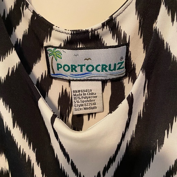 Portocruz black white cover-up sundress Sz M - Picture 2 of 6